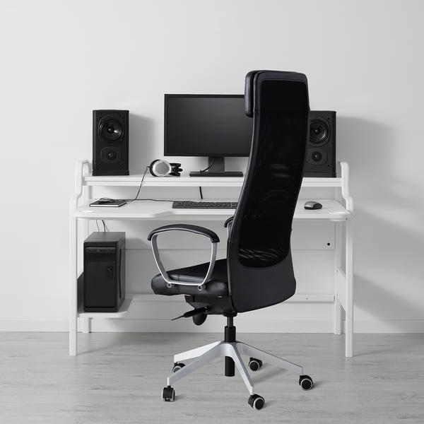 FREDDE gaming desk, white, 140x74x73 cm (551/8x291/8x283/4") IKEA