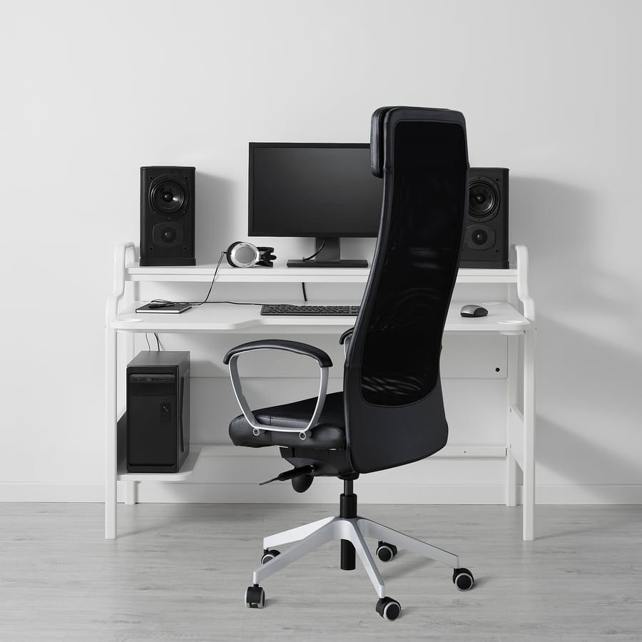 FREDDE gaming desk, white, 140x74x73 cm (551/8x291/8x283/4") IKEA