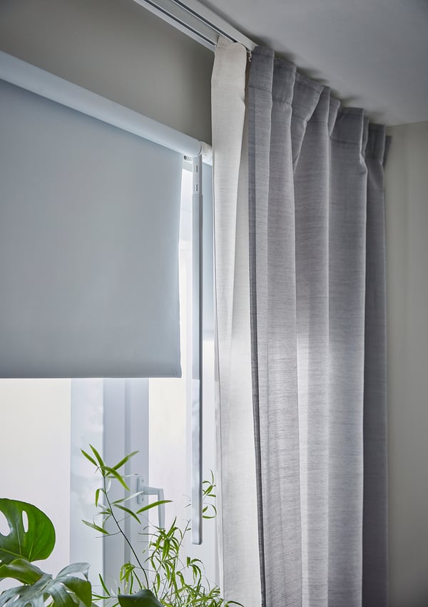 FRIDANS Black-out roller blind, white, 100x195 cm
