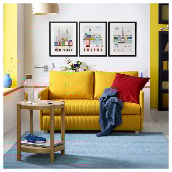 FRIDHULT Sleeper sofa, Skiftebo yellow