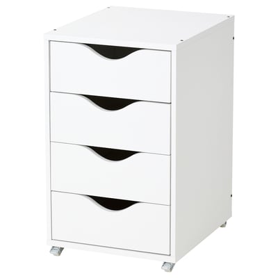 FRIIDROTT Drawer unit on casters, white, 35x56 cm