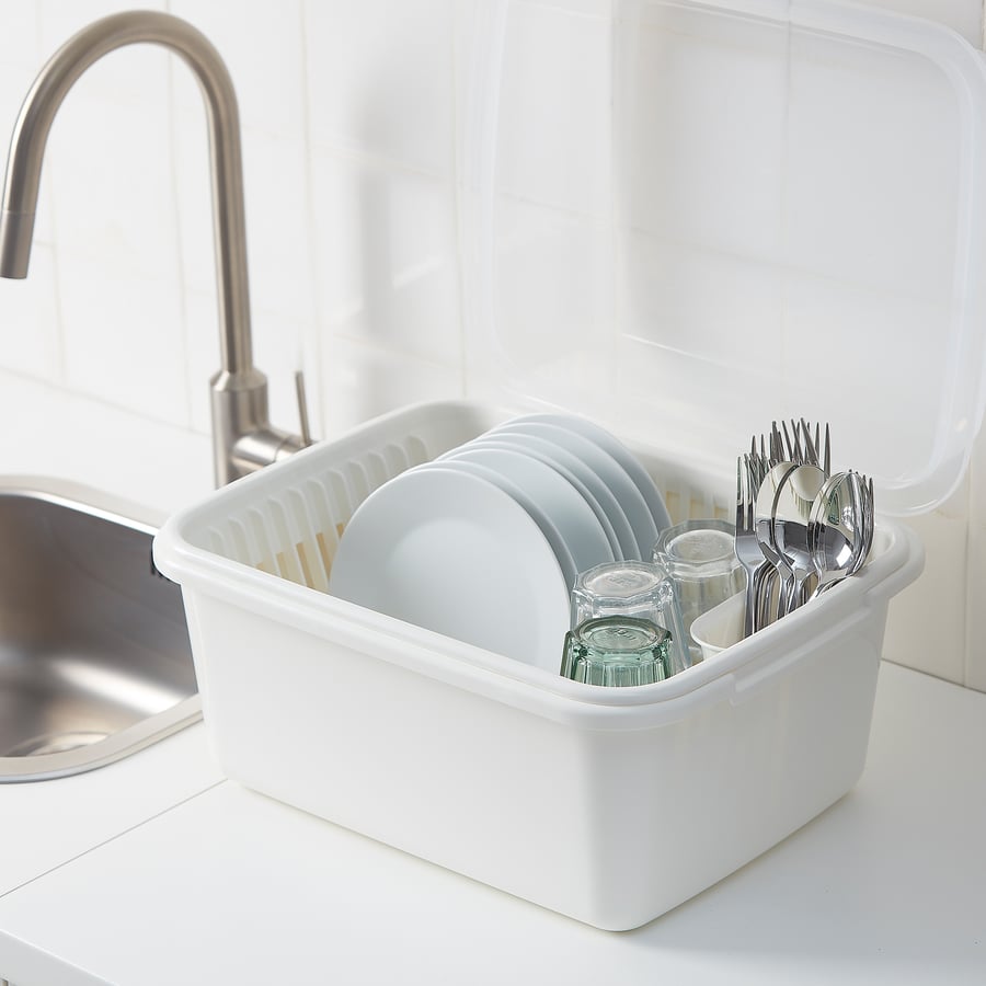 FULLÄRD dish drainer w lid, white IKEA