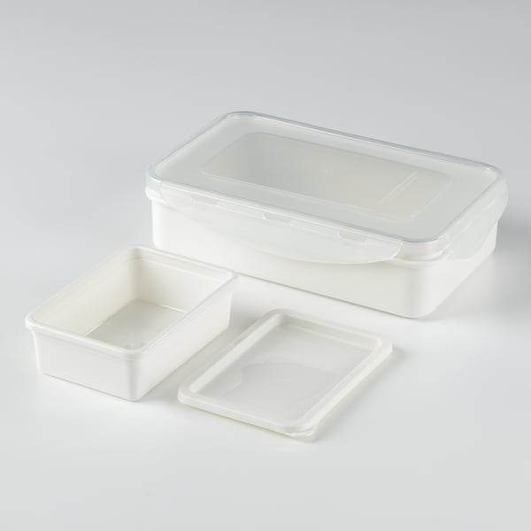FULLASTAD lunch box, white, 20x13x5 cm (7 ¾x5x2") IKEA