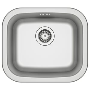 FYNDIG Single bowl top mount sink, stainless steel, 46x40 cm