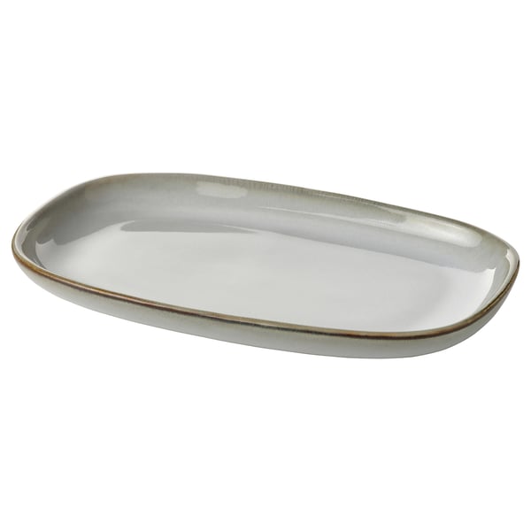 GLADELIG Plate, gray, 20x13 cm
