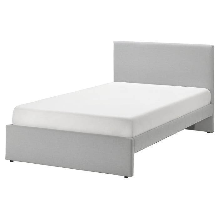 GLADSTAD upholstered bed frame, Kabusa light gray, 120x200 cm (471