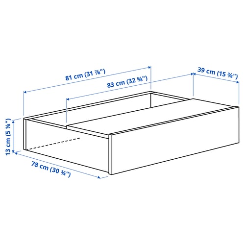 GLAMBERGET 2 bed storage boxes and 2 trays, pine