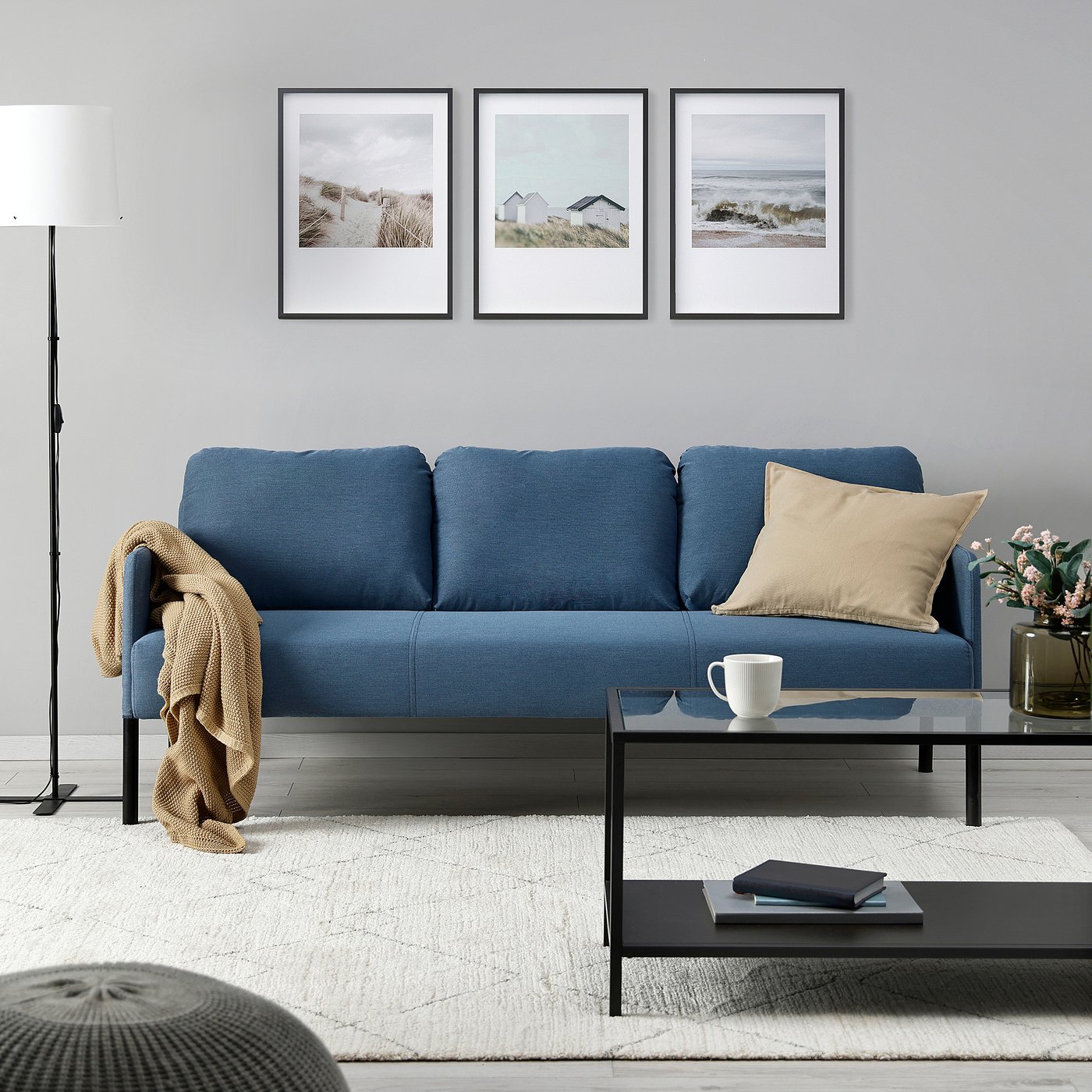 GLOSTAD sofa, Knisa medium blue - IKEA