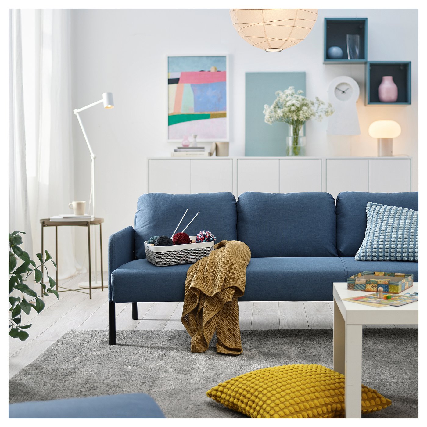 GLOSTAD sofa, Knisa medium blue - IKEA