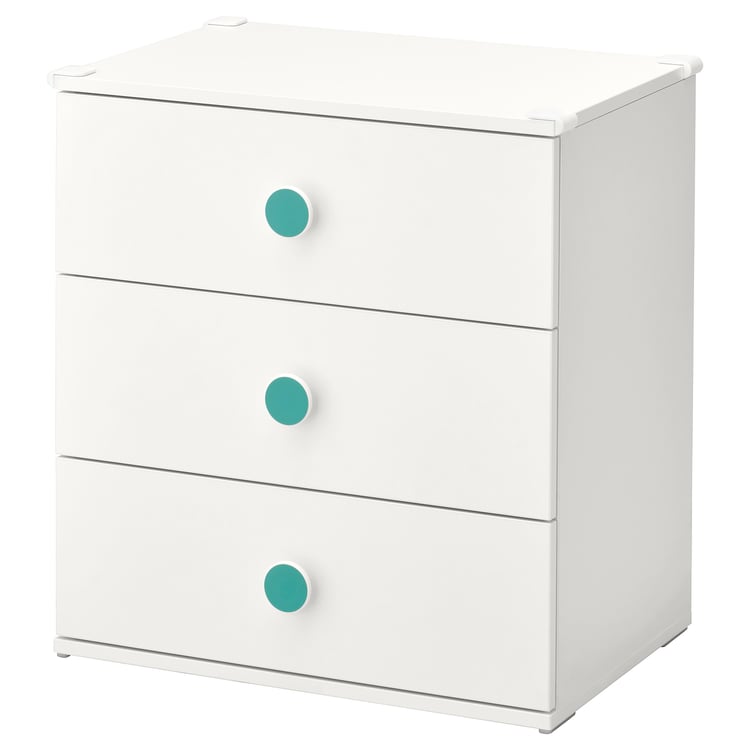 GODISHUS 3drawer chest, white, 60x64 cm (235/8x251/4") IKEA