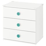 GODISHUS 3-drawer dresser, white, 60x40x60 cm