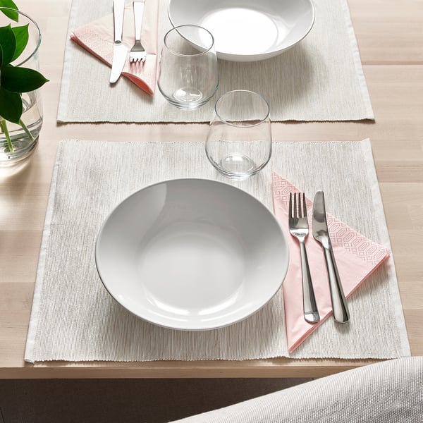 GODMIDDAG Deep plate/bowl, white, 23 cm