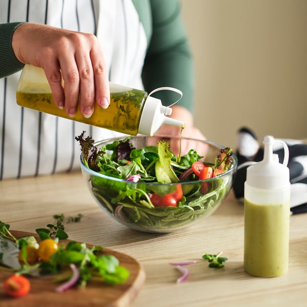 GRILLTIDER Squeeze bottle, white/clear, 330 ml