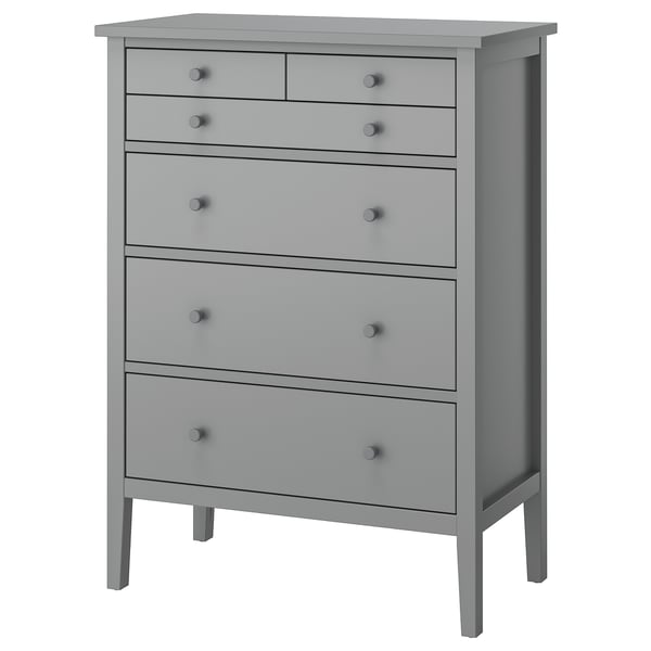GULLABERG 6-drawer chest, gray/anchor/unlock function, 89x48x122 cm
