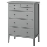 GULLABERG 6-drawer chest, gray/anchor/unlock function, 89x48x122 cm