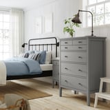 GULLABERG 6-drawer chest, gray/anchor/unlock function, 89x48x122 cm