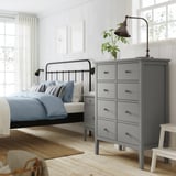 GULLABERG 8-drawer chest, gray/anchor/unlock function, 89x48x122 cm