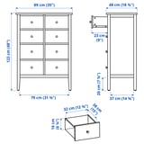 GULLABERG 8-drawer chest, gray/anchor/unlock function, 89x48x122 cm