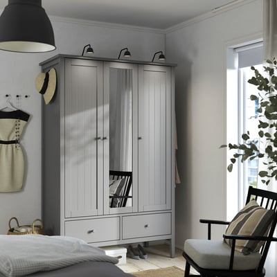 GULLABERG Wardrobe, gray, 128x64x201 cm