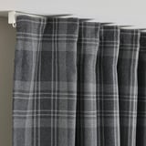 HÄGGVECKMAL Room darkening curtains, 1 pair, dark gray/with heading tape, 145x250 cm