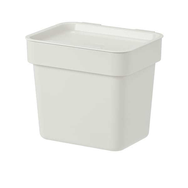 HÅLLBAR Bin with lid, light gray, 3 l