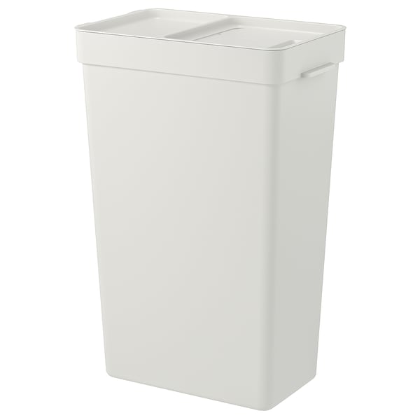 HÅLLBAR Bin with lid, light gray, 35 l