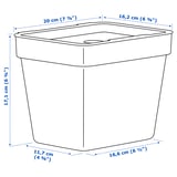 HÅLLBAR Bin with lid, light gray, 3 l