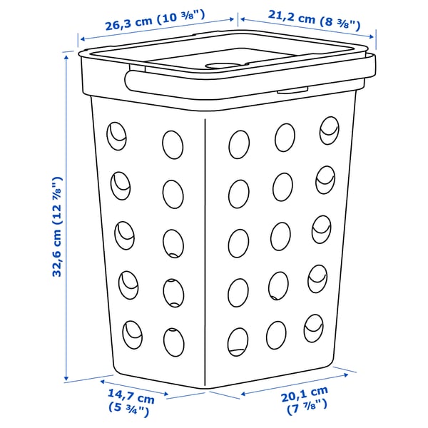 HÅLLBAR Recycling bin with lid, light gray, 10 l