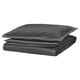 HAMPFLOCKEL Comforter cover and pillowcase, dark gray, 150x200/50x80 cm