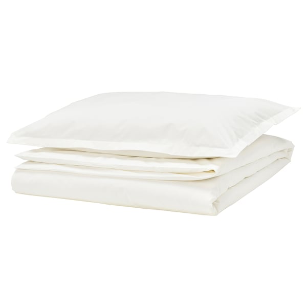HAMPFLOCKEL Comforter cover and pillowcase, white, 150x200/50x80 cm