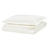 HAMPFLOCKEL Comforter cover and pillowcase, white, 150x200/50x80 cm