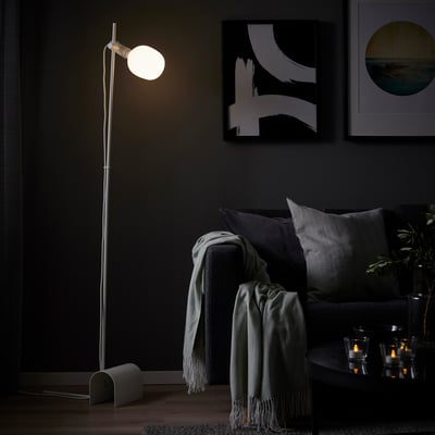 HÅRSLINGA / TRÅDFRI Floor lamp with LED bulb, white/smart white spectrum