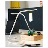 HÅRTE LED work lamp, white/silver color