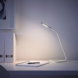 HÅRTE LED work lamp, white/silver color