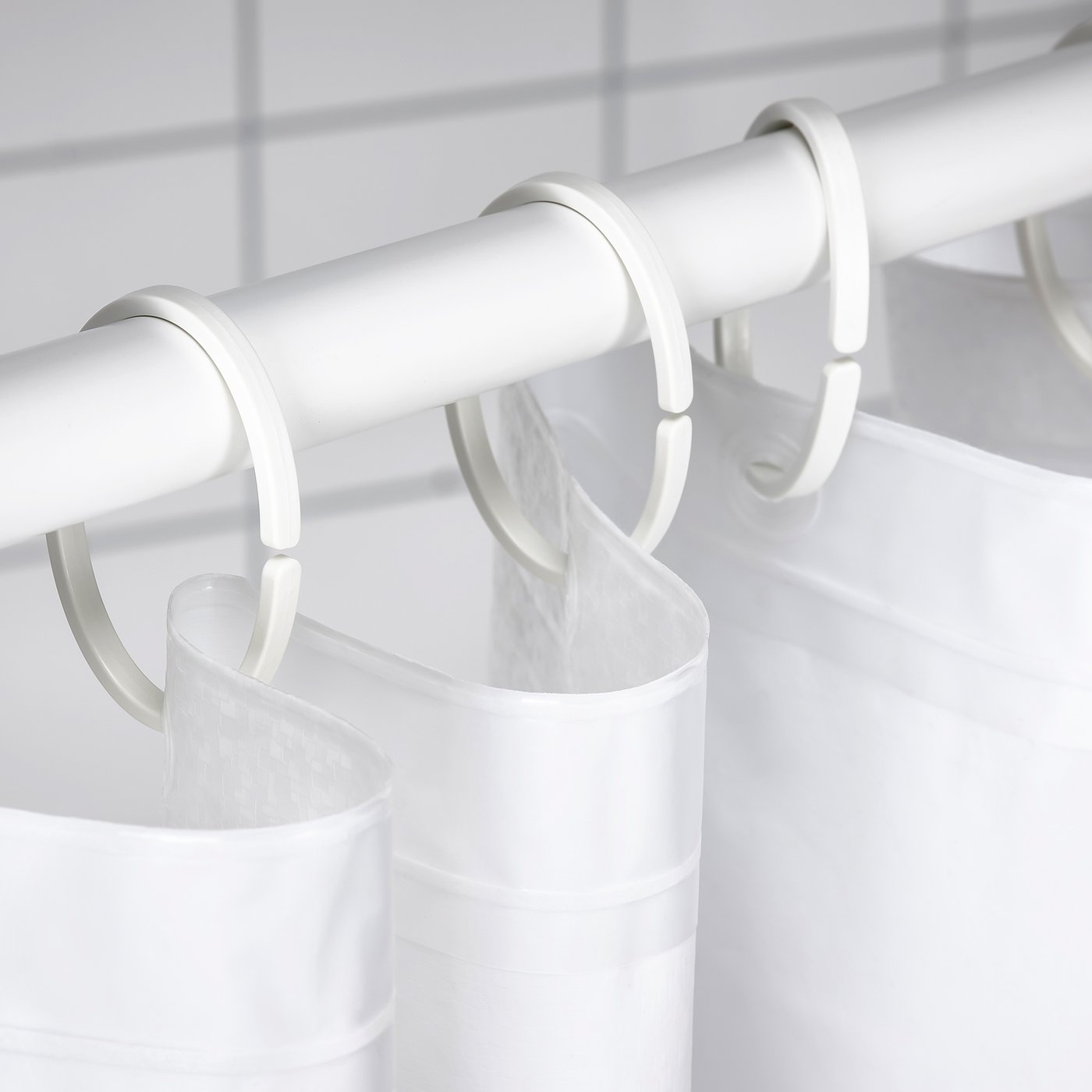 HASSJÖN shower curtain rings, white IKEA