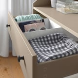 HAUGA 3-drawer dresser, beige, 70x46x84 cm