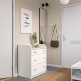 HAUGA 3-drawer dresser, white, 70x46x84 cm