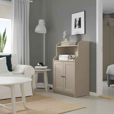 HAUGA Cabinet with 2 doors, beige, 70x116 cm