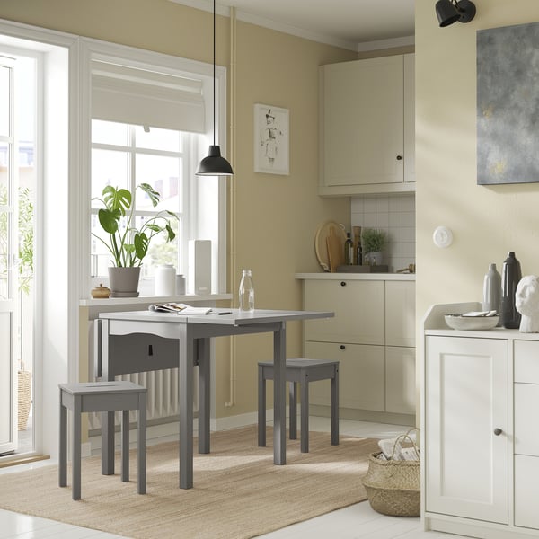 HAUGA / HAUGA Table and 2 stools
