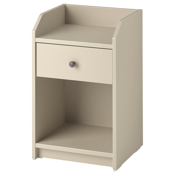 HAUGA Nightstand, beige, 40x36 cm