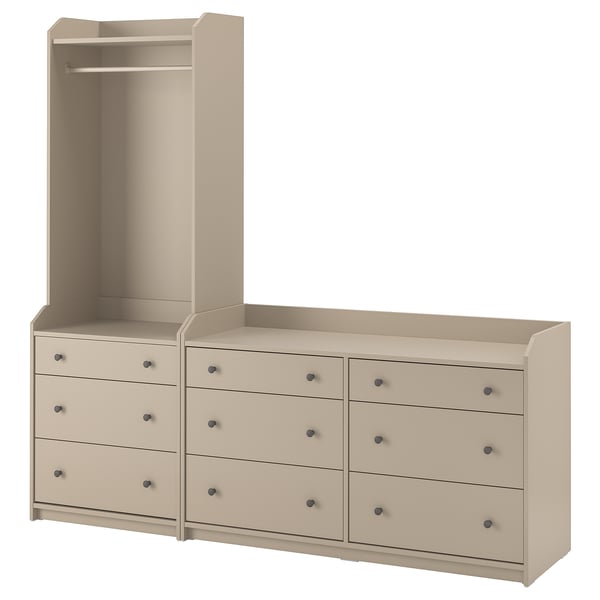 HAUGA Storage combination, beige, 208x199 cm