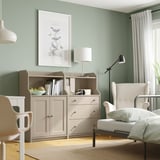 HAUGA Storage combination, beige, 139x46x116 cm