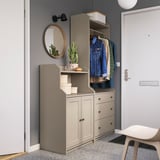 HAUGA Storage combination, beige, 139x46x199 cm