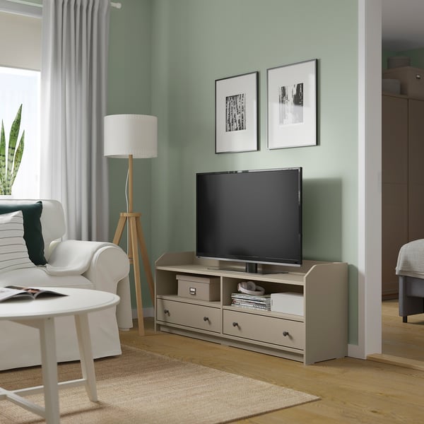 HAUGA TV unit, beige, 138x36x54 cm