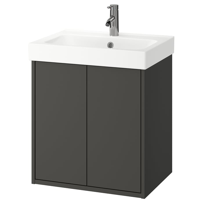 HAVBÄCK / ORRSJÖN Bathroom vanity with sink & faucet dark gray IKEA