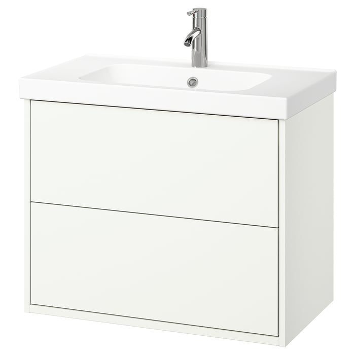 HAVBÄCK / ORRSJÖN Bathroom vanity with sink & faucet white IKEA
