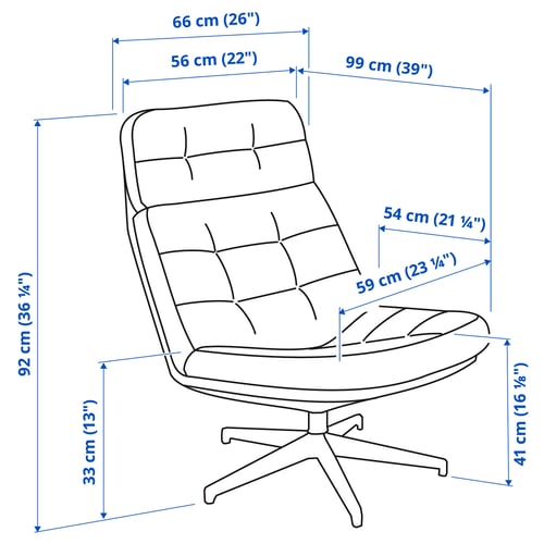 Illustration with measurements for the product: HAVBERG.