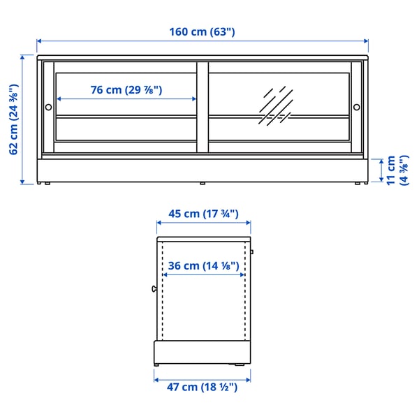 HAVSTA TV unit with base, white, 160x47x62 cm