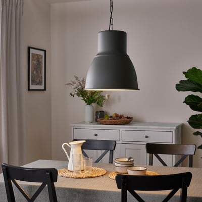 HEKTAR Pendant lamp, dark gray, 38 cm