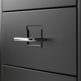 HELMER Drawer unit on casters, black, 28x69 cm